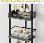 Bookshelf 5-Tier Book shelf - Narrow Wood Bookcase Tall Corner Book Shelves Storage Organizer Display Book Rack for Living Room Bedroom Office Home Grey