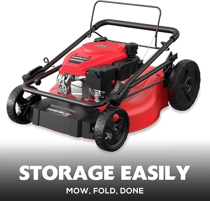 PowerSmart Self Propelled Gas Lawn Mower, 21-Inch with 170cc 4-Cycle OHV Engine 2-in-1 Rear-Wheel Drive Lawnmower with Bagging