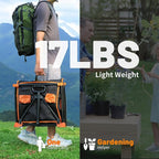 EchoSmile Collapsible Foldable Wagon Cart with 350lbs Weight Capacity, Heavy Duty Folding Utility Sport Wagon with Removeble Wheels for Camping,Grocery,Garden,Beach,Orange&Black