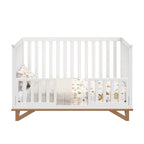 Storkcraft Santa Monica 5-in-1 Convertible Crib (White with Vintage Driftwood) – GREENGUARD Gold Certified, Modern Design, Two-Tone Baby Crib, Converts to Toddler Bed, Daybed and Full-Size Bed