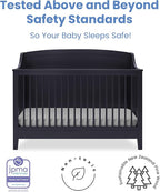 Delta Children Campbell 6-in-1 Convertible Crib - Greenguard Gold Certified, Midnight Grey