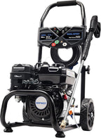 3500 PSI Gas Pressure Washer, 2.3 GPM – Heavy Duty High Power with 209CC 7HP Engine, 25Ft Pressure Hose, Axial Aluminum Pump, Soap Tank, 4 Quick Connect Nozzles (Black)