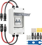 Solar Panel Disconnect Switch 10A 2P 400V Dc/AC Breaker Disconnect Box Outdoor Breaker Box Suitable for photovoltaic and Wind Energy Home Battery Systems (10 Amps)