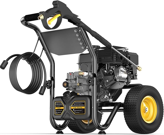 Heavy-Duty Gas Pressure Washer, 3600Psi at 2.7Gpm Power Washer,Portable, 30feet Pressure Hose,Industrial Style,Axial Cam Pump, for Siding, Driveway, House, Car, RV, Paint Preparation etc