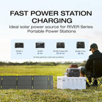 EF ECOFLOW Portable Power Station RIVER 2 with 60W Solar Panel, 256Wh LiFePO4 Battery/ 1 Hour Fast Charging, Up to 600W Output, Solar Generator for Outdoor Camping/RVs/Home Use