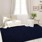 Area Rugs for Bedroom Living Room, 7x10 Navy Blue Super Soft Comfy Thickened Memory-Foam Indoor Carpets, Modern Aesthetic Minimalist Carpet for Boys Girls Adults Apartment Nursery Home Décor