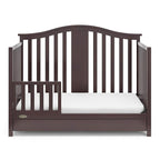 Graco Solano 4-in-1 Convertible Crib with Drawer (Espresso) – GREENGUARD Gold Certified, Crib with Drawer Combo, Includes Full-Size Nursery Storage Drawer, Converts to Toddler Bed and Full-Size Bed