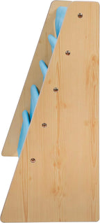 Wildkin Kids Canvas Sling Bookshelf for Boys and Girls, Wooden Design Features Four Fabric Shelves, Keep Bedrooms, Playrooms, and Classrooms Organized, an Ideal Kids Bookshelf (Natural w/Sky Blue)