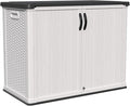 Patiowell 26 Cu.ft Plastic Outdoor Storage Cabinet, Lockable Waterproof Horizotal Storage Shed, Tool Box for Patio, Garden Tools, Garbage Cans, Pool Supplies, Easy Assembly, White(Not Include Shelves)