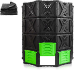 SQUEEZE master XXL Large Compost Bin Outdoor- 720L /190 Gallon-Easy Assembly-No Screws-Sturdy& Durable-Green Door