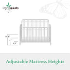 Little Seeds Ivy 3-in-1 Convertible Metal Crib, Off White