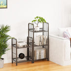 Bookshelf Storage Shelf Bookcase Freestanding Storage Stand for Living Room, Bedroom, Kitchen, Rust Resistance, Easy Assemblyl Free Combination Multi-Functional Organizer (3 Tiers, Black)