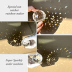 FONMY Gazing Ball Spiral Tail -Decorative Wind Spinner Sun Catcher 11 inch Tail and 2 inch Clear Crystal Orb. Indoor Outdoor Garden Decoration -13 inch Height
