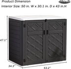 Resin Outdoor Storage Shed, 38 cu.ft Outdoor Storage Box Waterproof for Garden Tools, Patio Furniture, Trash Cans, Garage Storage, Lockable (Black)