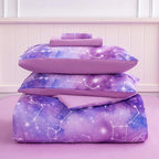 Twin Comforter Set for Girls Galaxy Bedding 7pieces, Ombre Bedding Comforter Sets Rainbow Comforter, Glitter Bedding Twin Teen Comforter Sets for Girls（Multicolor