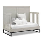 Simmons Kids Foundry 6-in-1 Convertible Baby Crib, Rustic Mist with Matte Black
