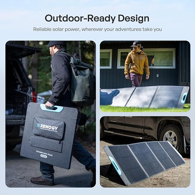 Renogy 200W Portable Solar Panel, IP65 Waterproof Foldable Solar Panel Power Backup, Solar Charger for Power Station RV Camping Off Grid
