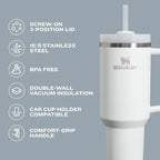 STANLEY Quencher H2.0 Flow State Tumbler, 40 oz, Cherry Blossom | Handle and Straw | 3-Position Lid | Cup Holder Compatible for Travel | Insulated Stainless Steel Cup | BPA-Free