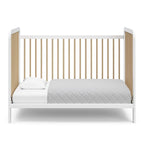Storkcraft Pasadena 3-in-1 Convertible Crib (White with Driftwood) – GREENGUARD Gold Certified, Converts to Daybed and Toddler Bed, Fits Standard Full-Size Crib Mattress, Adjustable Mattress Height
