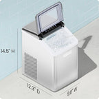 Iceman Pebble Ice Machine, Countertop Nugget Ice Maker Produces Chewable Pellet Ice in 20 Minutes, Makes 33lbs/Day, with One-Touch Cleaning Function and Ice Scoop/Basket Included – Stainless Steel