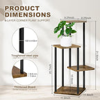 4 Tier Wood Tall Plant Stand Metal Rack Indoor, Multiple Flower Pot Holder Shelves Corner Rack, Planter Shelf Display Rack Storage Organizer for Patio Living Room Balcony Garden(Black)