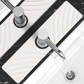 SpaceHacks Stone Faucet Mat for Kitchen Sink - Fast Drying Diatomite Stone Drying Mat, Textured Drainage Sink Protector, Water Splash Guard with Base Pads for Bathroom Counter (15.7x4 in, White)