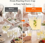 Lifewit 3 Gallon Drink Dispenser for Parties, Large Plastic Beverage Container with Fruit Infuser & Leak-Proof Spigot, BPA Free Water Pitcher for Juice/Tea/Lemonade - Ideal for Bar & Outdoor
