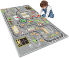 Kids Rug Play Mat Great for Playing with Cars and Toys,Educational Kid Road and Traffic City Life Carpet,Children Baby Fun Throw Rug for Bedroom Play Room,24X35Inch/60X90CM