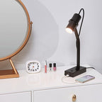 Globe Electric MRDK by Globe Series.01.TL 16" LED Desk Lamp, 2.1A Combined USB Port and USB-C Port, 5 Watts, 240 Lumens, 3000 Kelvin Warm White, Adjustable Shade, Matte Black