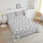 Feelyou Full Size Volleyball Bedding Set Boys Girls Sports Game Comforter Set for Kids Women Men Ultra Soft Volleyball Player Comforter Black White Duvet Set Room Decor Quilt Set