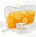 Refrigerator Water Dispenser 1.1 Gallon, Plastic Beverage Dispenser with 2 Spigots,Leak-Proof, Easy-Grip Handle & Easy-Pour Spout, Refillable Container for Fridge, Kitchen, Juice, Daily Use