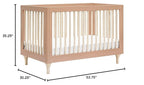 Babyletto Lolly 3-in-1 Convertible Crib with Toddler Bed Conversion Kit in Canyon/Washed Natural, Greenguard Gold Certified