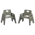 ECR4Kids Stackable Wooden Toddler Chair, 8in, Kids Furniture, Grey Wash, 2-Pack