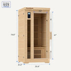 FLEXISPOT Far Infrared Sauna Room for one Person, Canadian Hemlock Wood