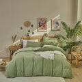Wellboo Sage Green Velvet Comforter Sets California King Light Green Fluffy Bedding Cal King Solid Color Flannel Quilt Women Men Grass Green Comforters Micromink Sherpa Fuzzy Warm Plush Bedding Soft