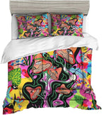 Sunnycitron Mushroom Twin Comforter Set for Girls Boys Colorful Mushroom Bedding Kids Comforter sets Mandala Mushroom Comforter for Twin Bed set - Fade Resistant(1 Comforter +2 Pillowcase)