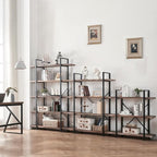 HOMISSUE Bookshelf,5-Tier Bookshelf Industrial Bookcase and Bookshelves,Rustic Storage Rack with Open Shelves for Living Room Bedroom and Kitchen,Retro Brown