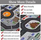 Kids Rug Play Mat Great for Playing with Cars and Toys,Educational Kid Road and Traffic City Life Carpet,Children Baby Fun Throw Rug for Bedroom Play Room,71X106Inch/180X280CM