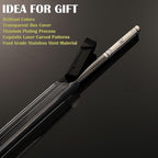 Stainless Steel Chopsticks with Case,2 Pairs Metal Blue Eagle Black Phoenix | Reusable,Portable,Come in a Set,Durable Case lightweight,Beginner friendly, Suitable for School,Home,Office,Bento Box