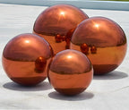 Stainless Steel Gazing Globe Mirror Ball, Decorative Gazing Balls for Garden, Reflective Smooth Garden Ball Sphere for Outdoor Yard Decoration (Orange, Dia: 8 inch)