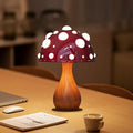 Table Lamp Push-Button Control 3 Colors Dimmable Mushroom Light LED Bedside Lamp Bedroom Decoration for Gifts(Wood), AK3L121