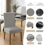 MOSAYT 100% Waterproof Dining Room Chair Covers Set of 4, Super Fit Stretch Jacquard Parson Chairs Slipcovers Removable Washable Chair Seat Protectors for Home, Kitchen, Banquet (Light Grey - XL)