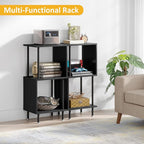 3 Tier Modern Bookshelf, S-Shaped Bookcase,Small Book Shelf for Small Spaces, Unique Bookshelf for Storage Organizer Living Room Bedroom Home Office, Black