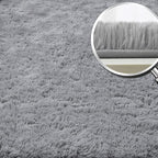 YOBATH Fluffy Shag Area Rugs 5x7 for Bedroom Living Room, Soft Plush Fuzzy Shaggy Carpet Rugs for Girls Boys Kids Indoor Floor Nursery Home Decor, Grey