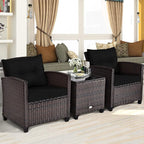 3 PCS Patio Furniture Set, OneSize, Black