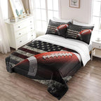 American Football Comforter Set for Boys Teens,Kids Sports Bedding Set Full Size,USA Flag Football Printed Bedroom Sets with 2 Matching Pillow Shams