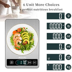 Food Scale, 22lb/10kg Digital Kitchen Scale Weight Grams and Ounces with 0.1oz/1g Precision, 6 Units and Tare Key Design, LCD Display & Stainless Steel Panel for Baking, Cooking, Postage