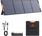220 Watt Portable Solar Panel for Power Station,Camping Essentials,18.6V Foldable Solar Charger with Solar Cable 23.5% High Efficiency IP67 Waterproof 4 Kickstands for Camping RV Blackout