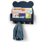 Delta Children babyGap Graham 4-in-1 Convertible Crib with Storage Drawer + Brannan Bear Bookcase with Bins + Brannan Bear Wall Shelf with 4 Hooks, Navy/Light Blue (Bundle)