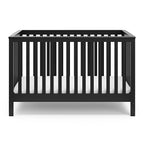 Storkcraft Hillcrest 4-in-1 Convertible Crib (Black) - Converts to Daybed, Toddler Bed, and Full-Size Bed, Fits Standard Full-Size Crib Mattress, Adjustable Mattress Support Base